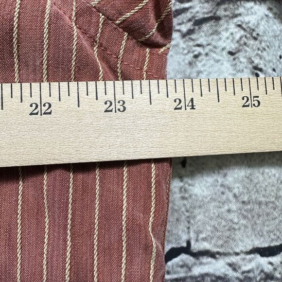 Tommy Bahama Shirt Men’s Large Orange Hawaiian‎ Flower Stripe Short Sleeve Camp - Picture 7 of 10